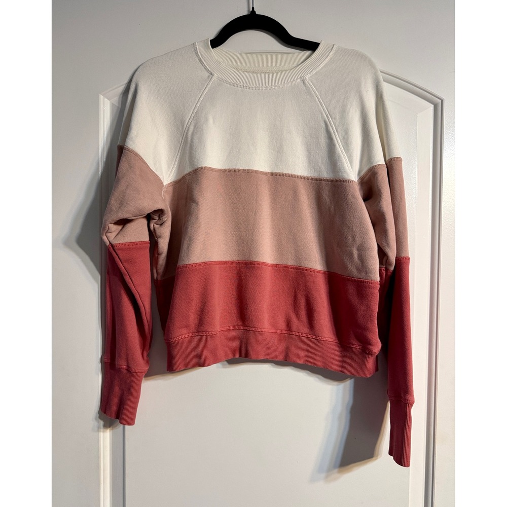 Spiritual Gangster Sweatshirt Small Pink White Colorblock Boho Athleisure Cozy